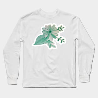 Green Flower Long Sleeve T-Shirt